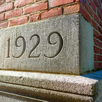 Colby-Sawyer building cornerstone dated 1929