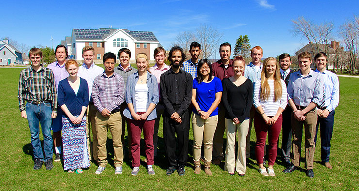 2016 Community-Based Research Project students posing in front of the Ivey Science Center