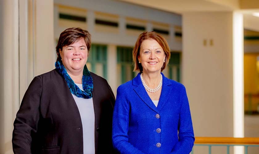 Colby-Sawyer College President Susan D. Stuebner and Dartmouth Health CEO and President Joanne M. Conroy